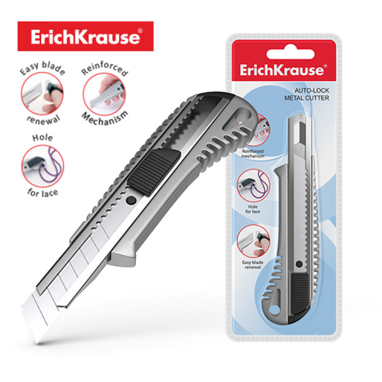 Скалпел 18мм метален Erich Krause